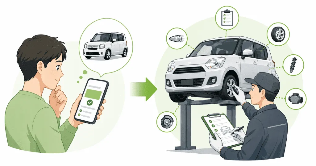 スマートフォンの概算見積もりと整備士による現車確認の違い